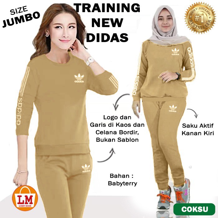 TERMURAH TERLARIS LMS 07752-07764 SETELAN TRAINING NEW L XL XXL XXXL / BAJU OLAHRAGA WANITA/SETELAN SENAM WANITA/TRAINING WANITA MUSLIM