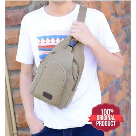 Sling Bag Pria Kanvas