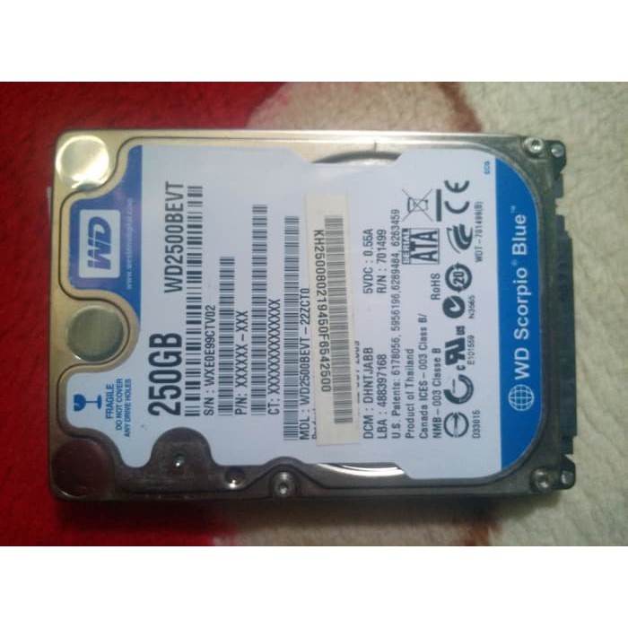 hardisk laptop 250gb
