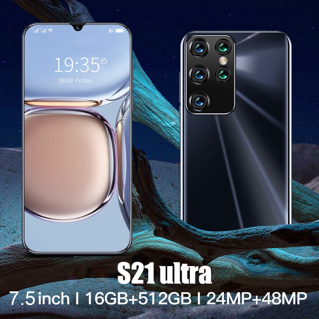 【COD+Pengiriman lokal】Galaxy S21 Ultra 7.5Inci Hp Smartphone RAM 12GB+512GB Handphone Murah Promo cuci gudang Android ponsel pintar Ponsel baru original