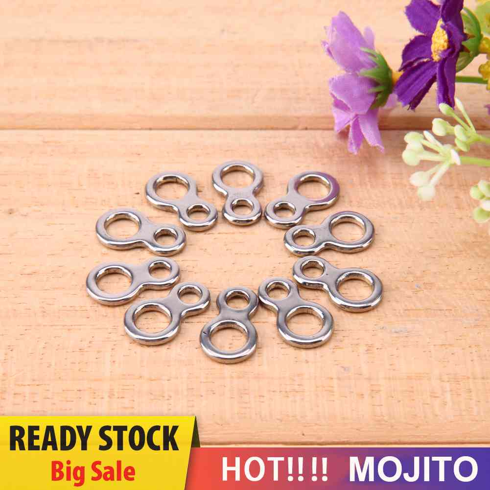 10Pcs Ring Butterfly Jigging Bentuk Angka 8 Bahan Stainless Steel Untuk Memancing