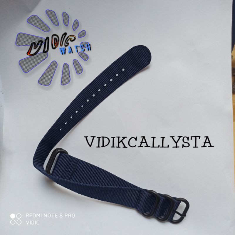 Nato Strap PVD BIRU NAVY Tali Jam tangan Nylon 18mm 20mm  22mm 24mm Limited edition Nato Zulu NAVY BLUE