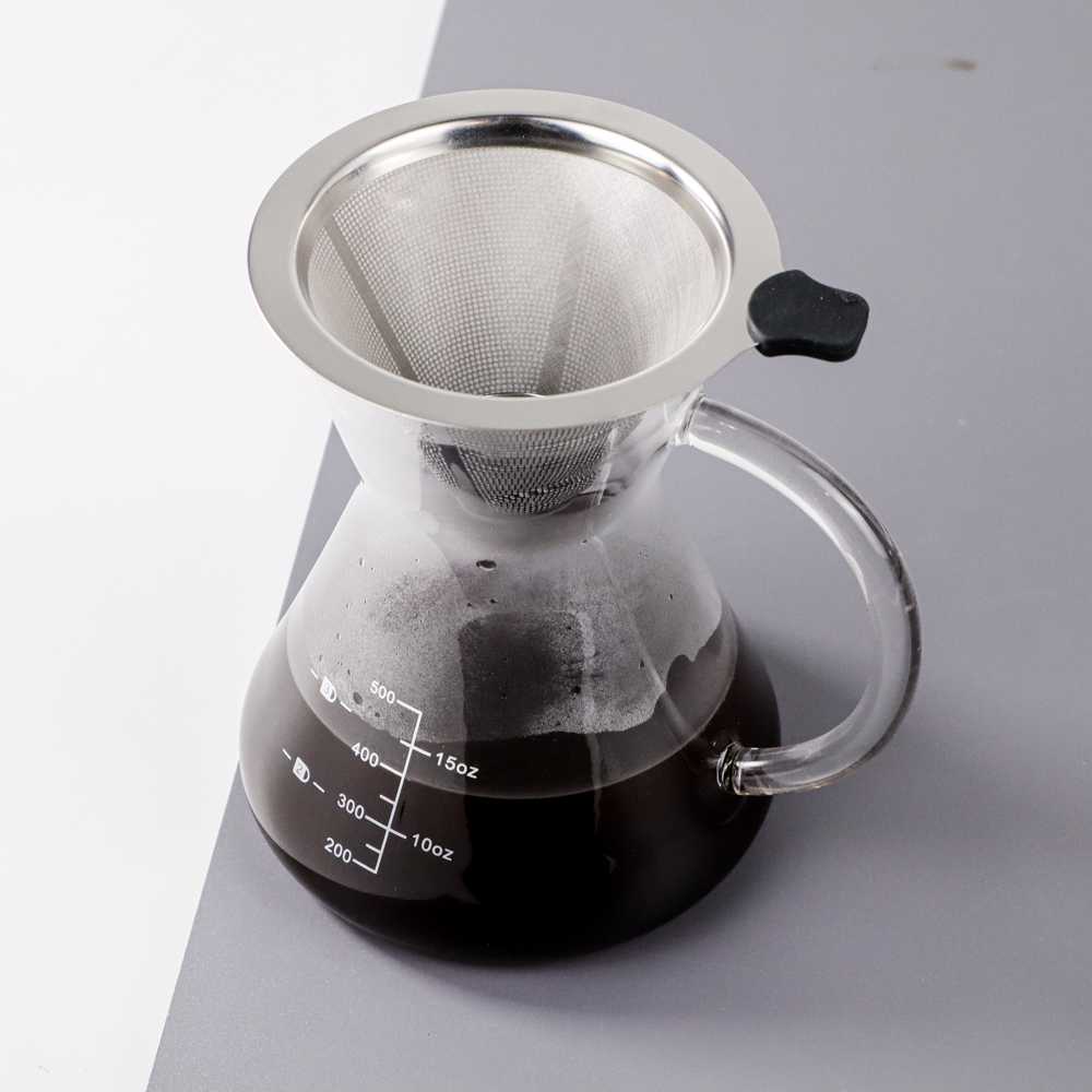 TD - DPR One Two Cups Coffee Maker Pot V60 Teko Kopi 500ml + Filter - YD-KT001