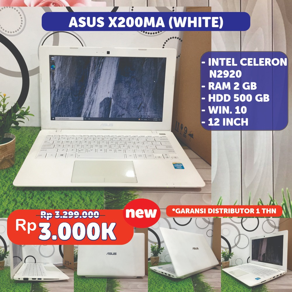 Asus X200M RAM 2GB HDD 500GB Layar 12in Garansi 1 Tahun