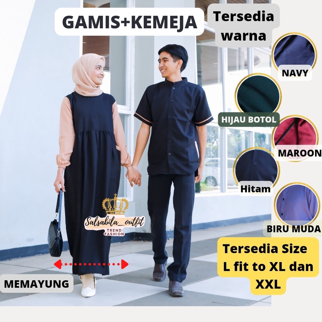 BAJU COUPLE MUSLIM KAPELAN  PASANGAN SUAMI ISTRI 2023 SYARI KELUARGA DEWASA REMAJA LEBARAN  MODERN K