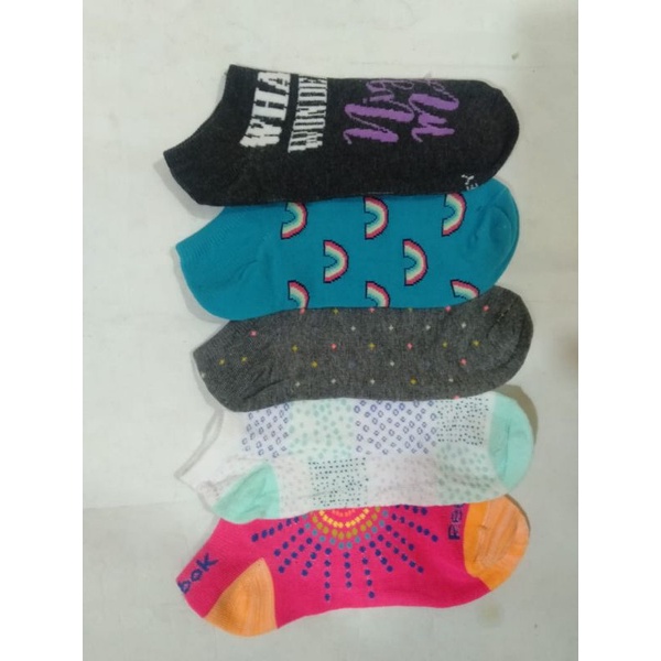 (4PASANG RANDOM)KAOS KAKI PENDEK SEMATA KAKI,ANKLE SHOCK,INFISIBLLE SHOCK MOTIF WANITA