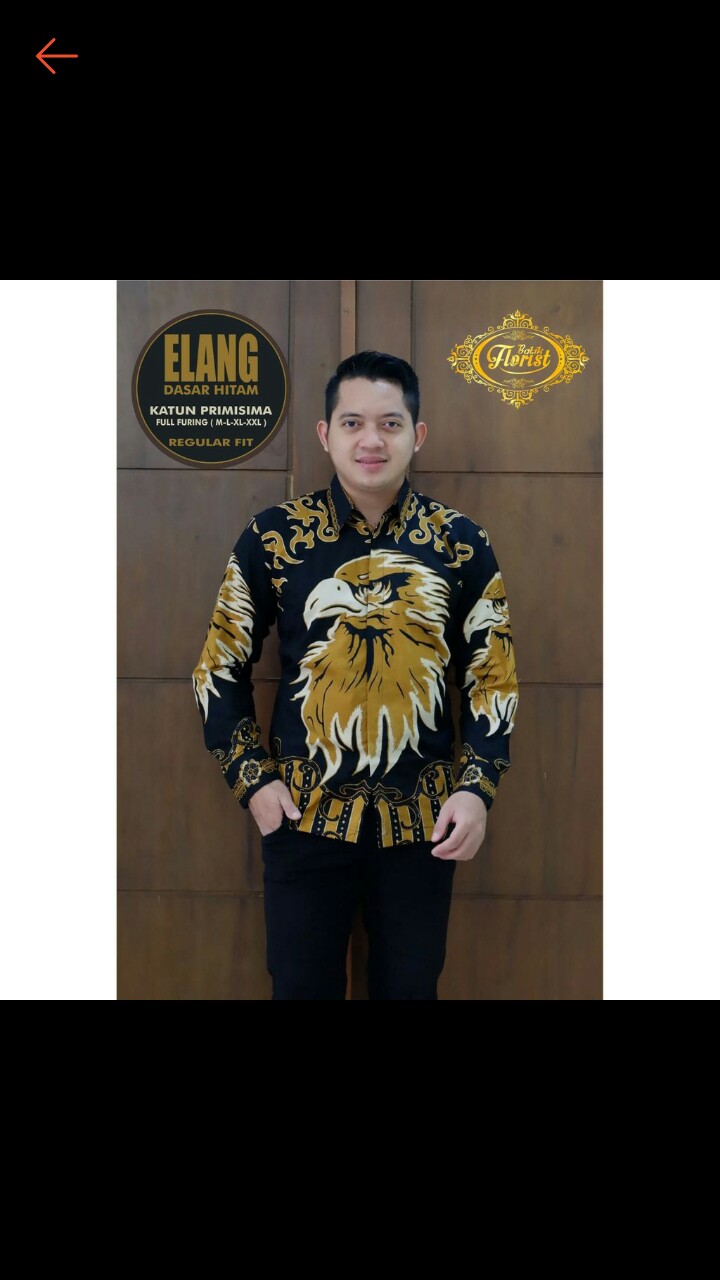 Elang Kemeja Batik Pria Full Furing Bahan Katun Primisima