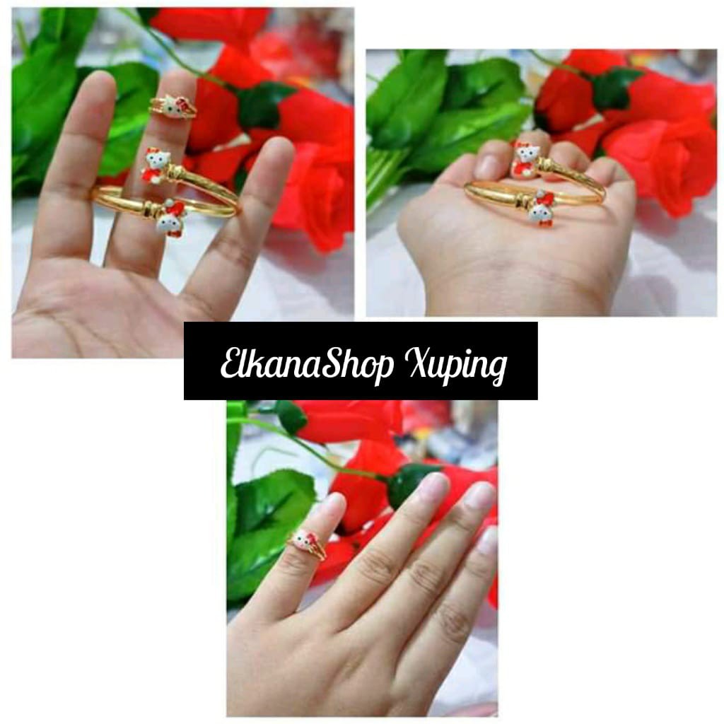 Gelang anak benggel free cincin cat TITANIUM