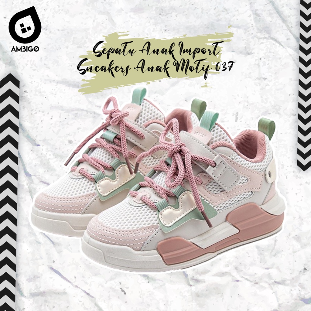 Sepatu Anak Laki Laki - Sepatu Anak Perempuan Shoes MOTIF 037 TALI Sepatu Sport Anak Casual Import