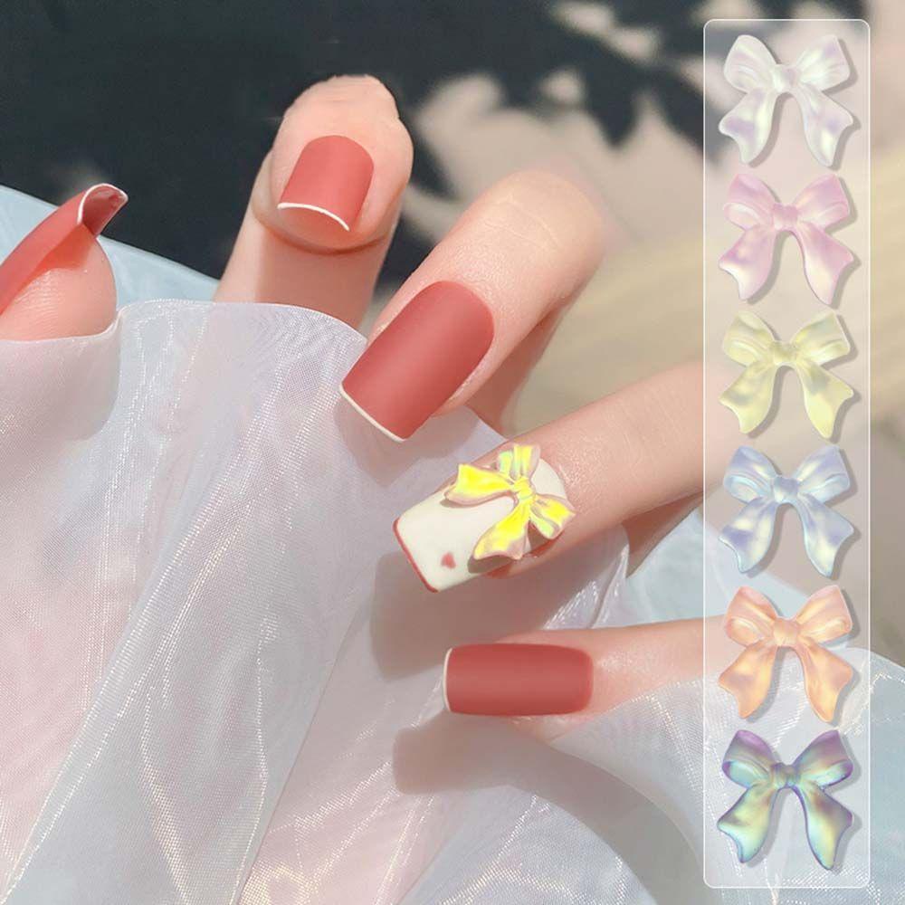 Mxbeauty 3D Nail Art Perhiasan DIY Fashion Nail Art Charms Hiasan Kuku Sparkly Frosted Ikatan Simpul Nail Rinestones