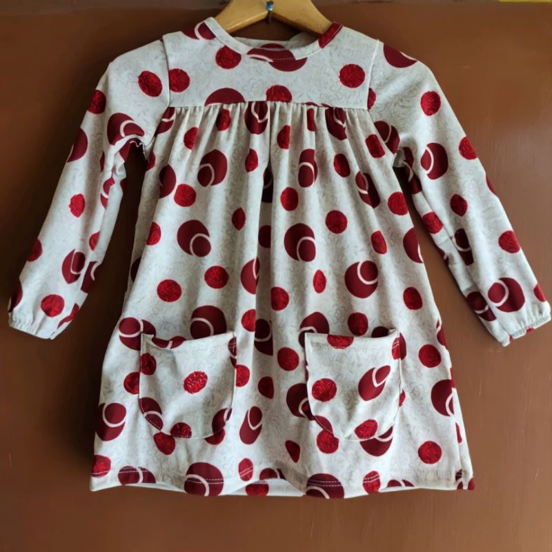 (1 - 3Tahun) Baju Dress Anak Perempuan Cewek Lengan Panjang Bobokids Quilla Usia 1-3 Tahun