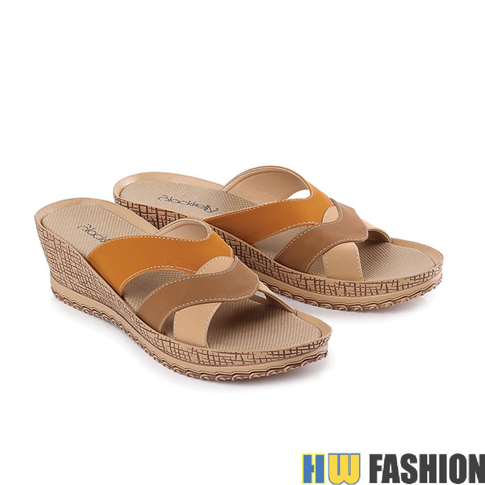 Blackkelly - BCL 272 Sandal / Sendal Wedges Wanita COKLAT murah original cibaduyut