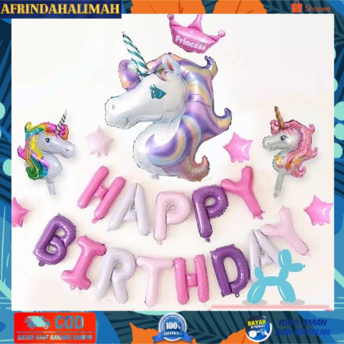 

[TERBARU] Set Balon Dekorasi Ulang Tahun Anak Sekolah Unicorn Birthday Foil Cewe