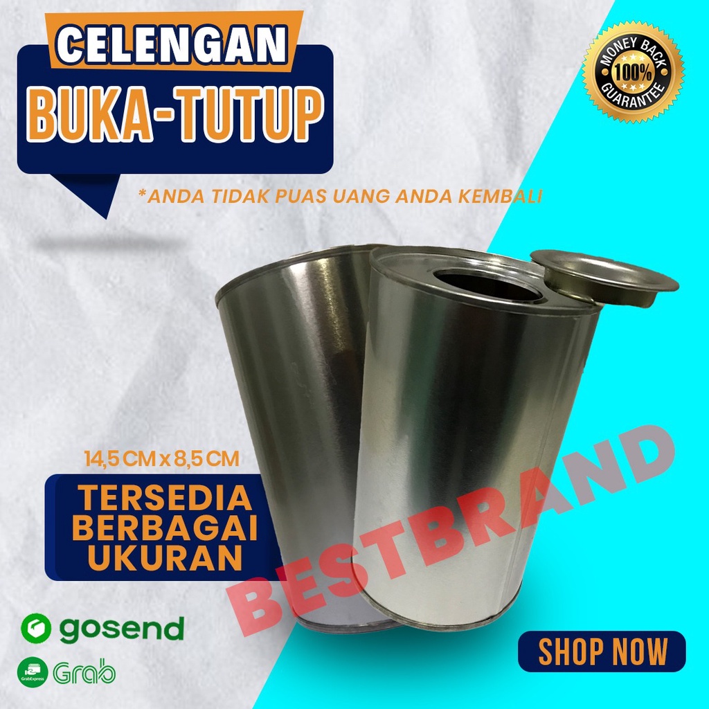 Celengan Polos Kaleng Buka Tutup UK 8,5x14