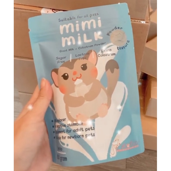 MiMiMilk, Goat Milk + Colostrum, Best Milk Replacer for Newborn Pet, Sugar Glider, Susu Kambing