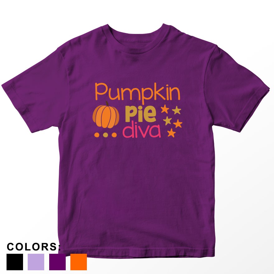 Kaos Anak Halloween Pumpkin Pie Diva, Usia 1 - 10 Tahun Warna Ungu Laki-laki/Perempuan
