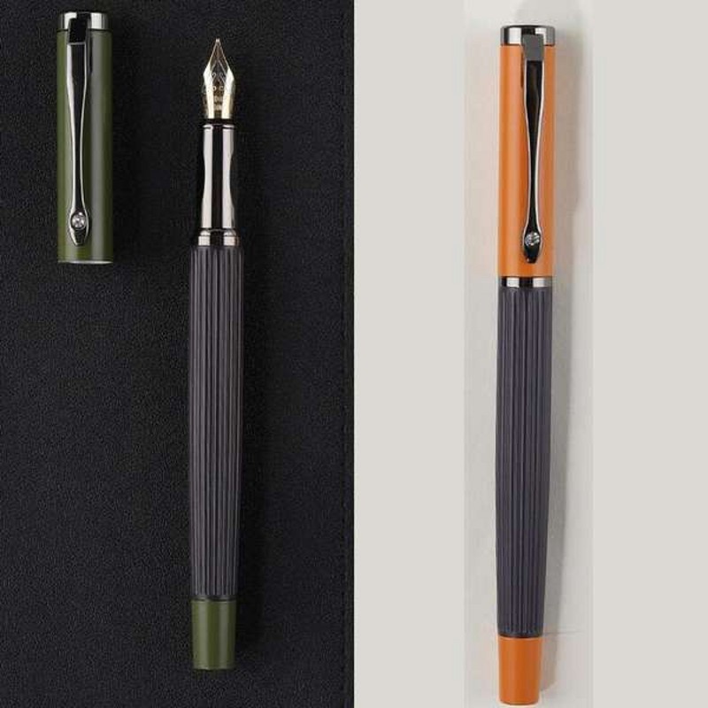 Metal Stripe Frosted Fountain Pen