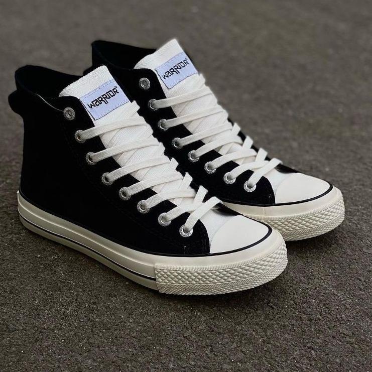 Terbaru.. Warrior Poseidon Black White High Sepatu Warior Shoes Original