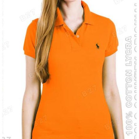 Sk Polo Country C6-20 Original Kaos Polo Shirt Cewek Cotton Lycra Orange Zkf