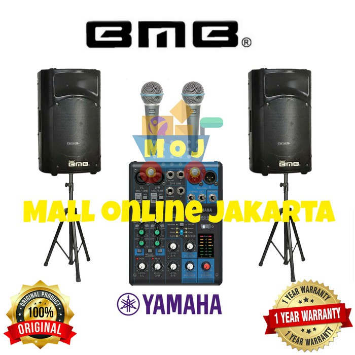 Paket BMB Speaker Aktif 15 inch mixer yamaha Original paket karaoke