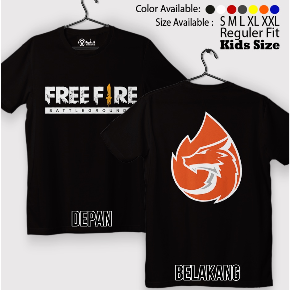 Baju Kaos Atasan Anak Laki-laki Gamers FF Free Fire Evos Aura Bigetron Alter Ego Onic