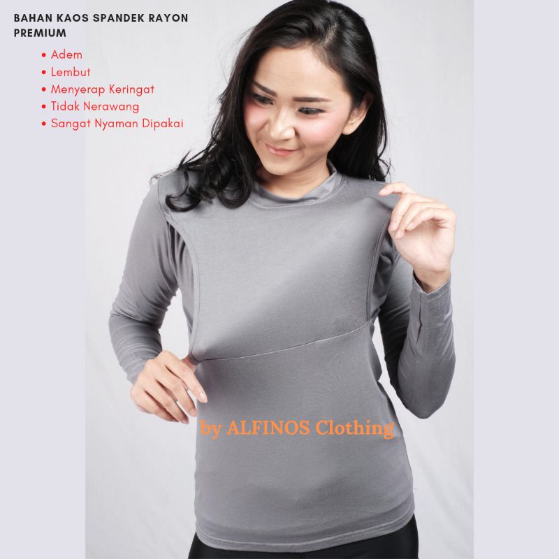 Manset Inner Busui Lengan Panjang Menyusui Bumil Bukaan Samping Kanan Kiri