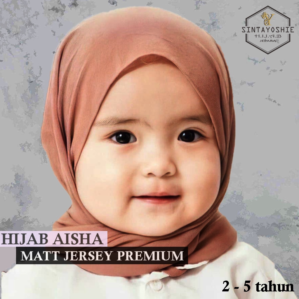 (AISHA) Jilbab Anak Aisha / Pashmina Instan Anak Jersey Premium