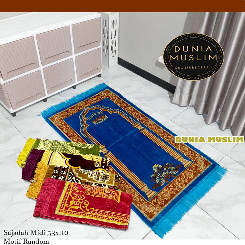 Sajadah Turki Traveling Ukuran Midi 53x110 Bahan Tebal Dan Halus Perlengkapan Sholat Sejadah Sauvenir Dunia Muslim