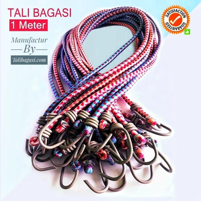 Tali Bagasi Motor 1Meter 1 Meter 1M 1 M/Tali Karet Pengikat Barang Murah/Tali Pengikat Bagasi Motor