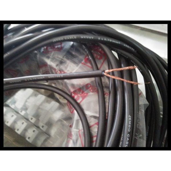 Kabel Listrik Serabut Hitam NYYHY 2 x 0.75 2 x 0,75 2x0,75 2x0.75 Perdana 100meter Kabel NYYHY 2 x 0