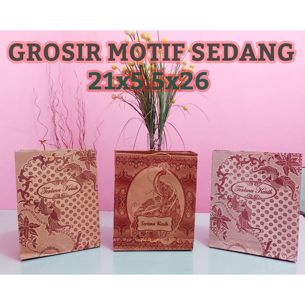 

Paper bag motif batik SEDANG murah / paperbag tas kertas motif batik MEDIUM (GROSIR)