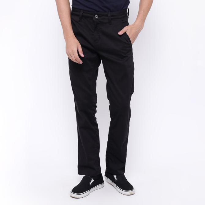 New Product Edwin Celana Jeans Chinos 63-93-Black Regular Fit Pria Panjang Hitam Free Ongkir