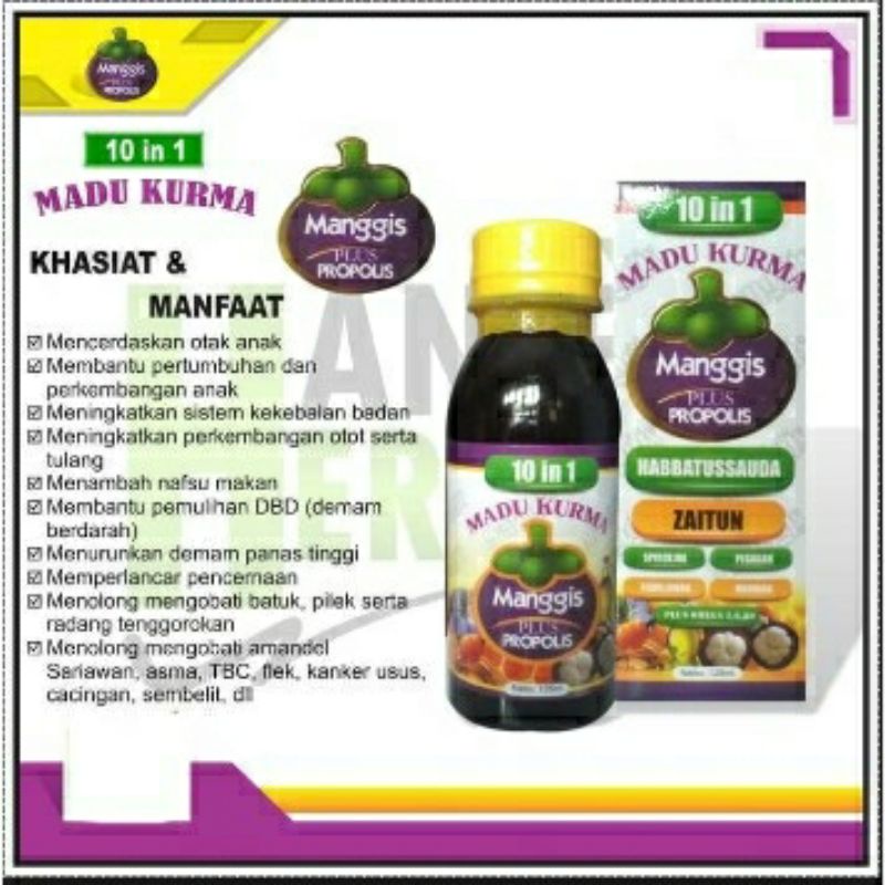 MADU KURMA MANGGIS Plus Propolis 10 In 1 Madu Anak Penambah Nafsu Makan Asli Original BPOM