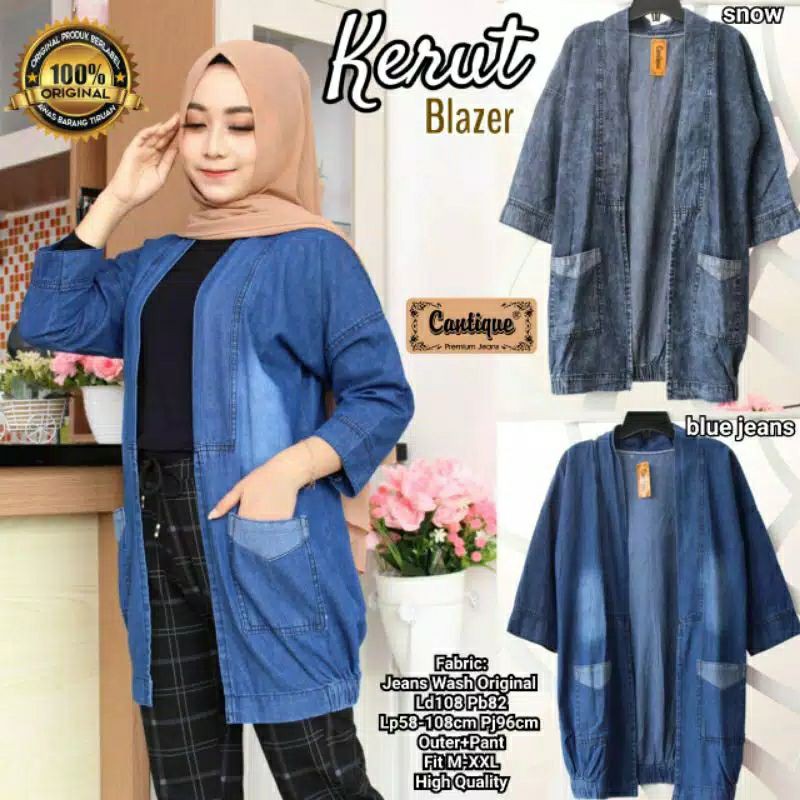 Ready Stok Kerut Blazer Jeans by Cantique