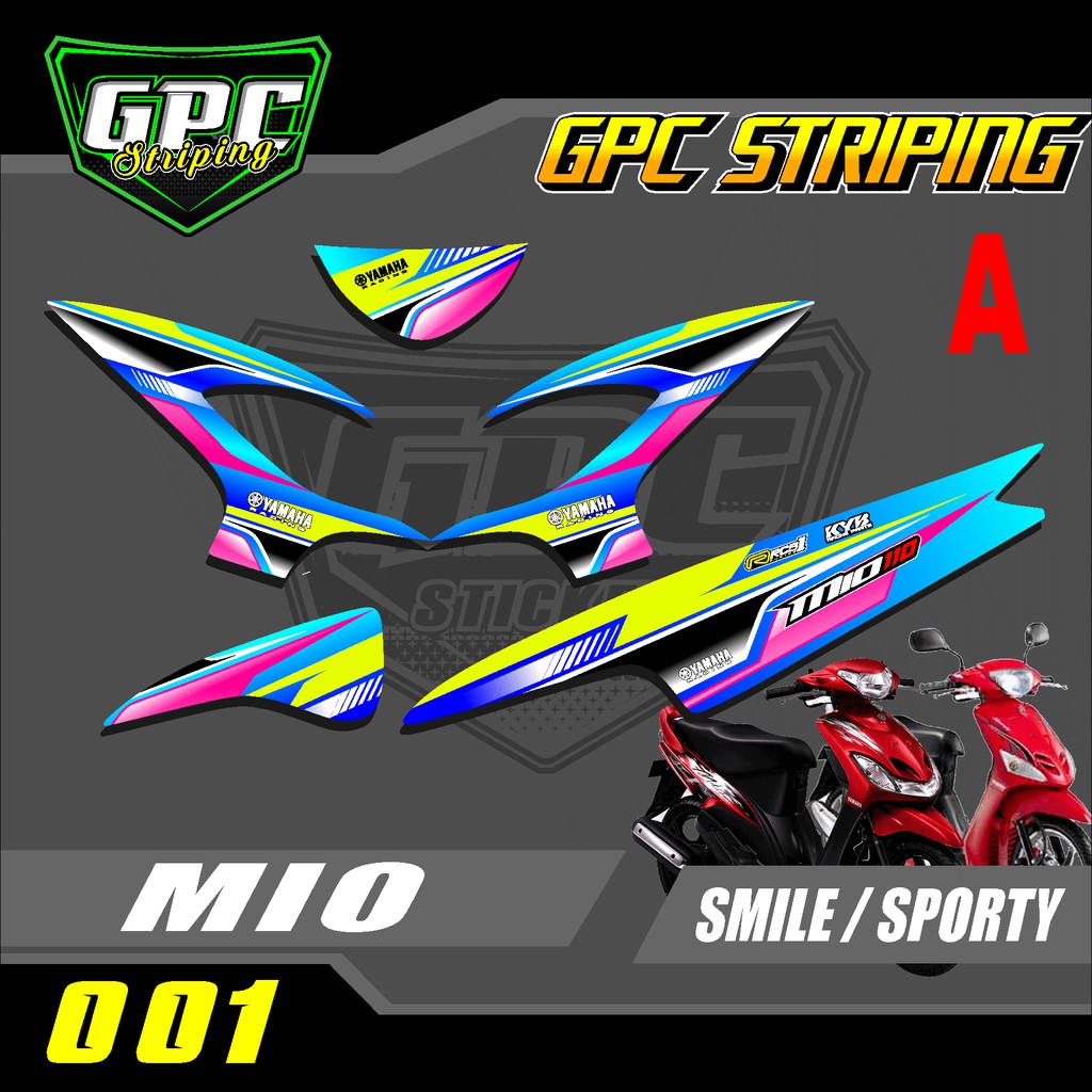 Stiker Striping Mio 110 Smile/Sporty motif racing  GPC-001