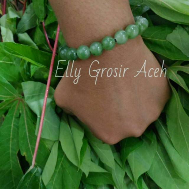 1bh gelang batu natural nephrite aceh
