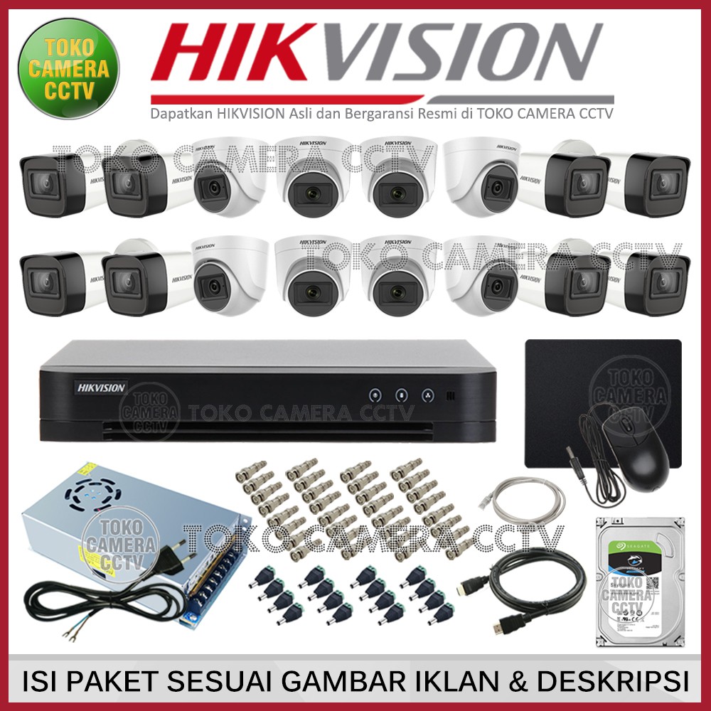 PAKET CCTV HIKVISION 2MP 16 CHANNEL 16 KAMERA