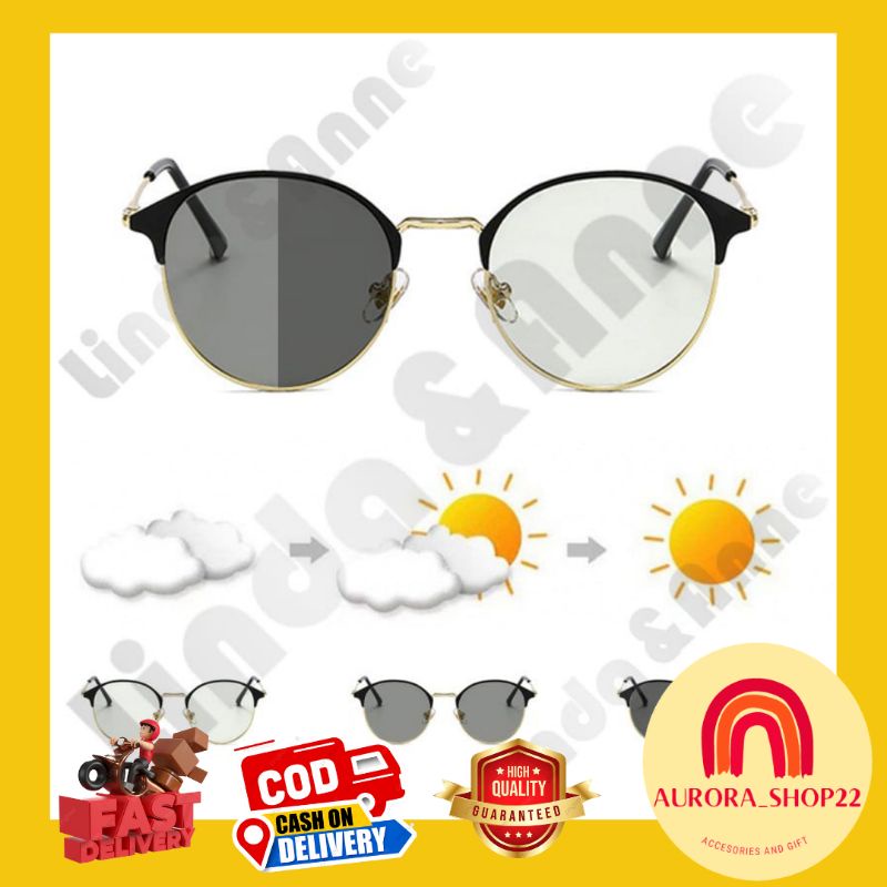 [COD] Kacamata Hitam Lensa Photochromic Kacamata Hitam Pria Wanita Anti Randiasi Uv Import