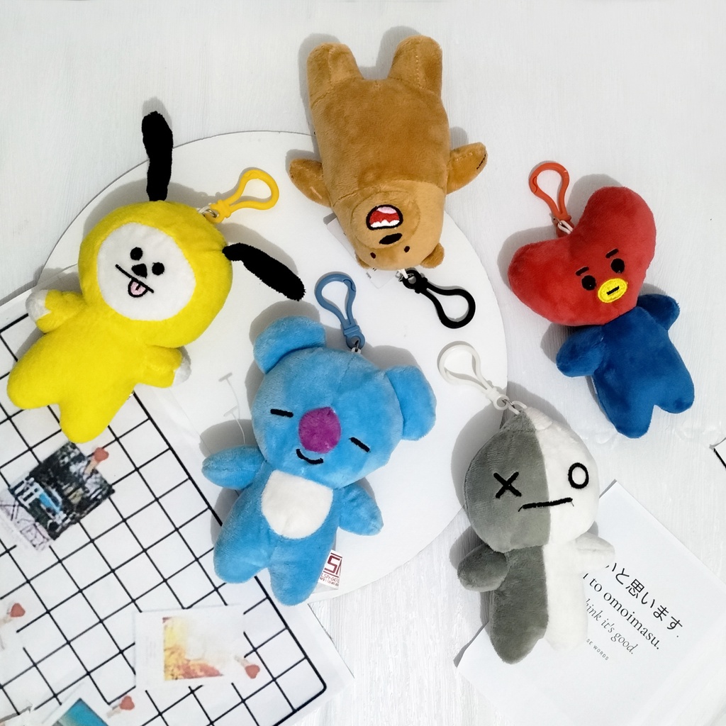 Gantungan kunci boneka BT21 gantungan kunci BTS gantungan tas lucu askesoris tas boneka lucu gantungan kunci murah