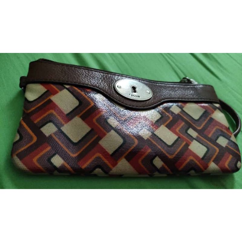preloved fossil dompet wrislet pouch clutch fossil