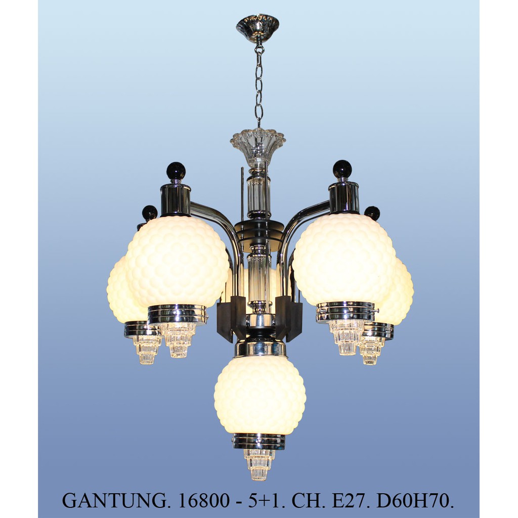 LAMPU GANTUNG | LAMPU HIAS|LAMPU MEJA MAKAN 16800/5+1 - CH+BK