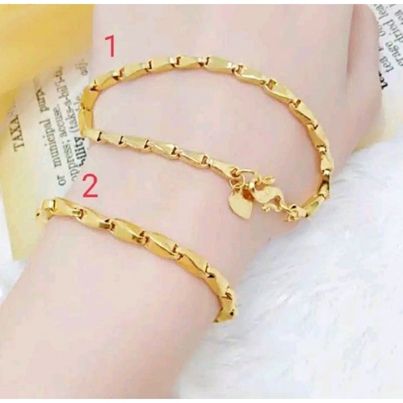 GELANG REALPICT PADI BESAR&amp;KECIL LAPIS EMAS 24K ANTI KARAT