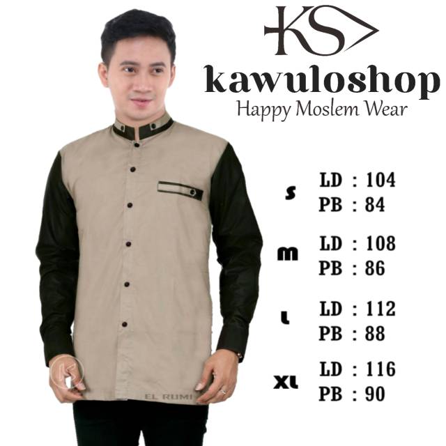 Baju Koko coklat susu keren/ seragam hadroh/ Baju Koko gus asmi terbaru