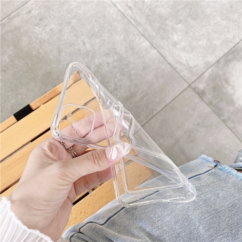 Shockproof Transparent Card Case Oppo A5 A9 2020 A12 A7 A5S A31 2020 A52 72 A53 A91 A16 A15 A15S A35 Reno3 5 6 Realme 5 5i 5S C11 F9 Reno5F A94 4G A54 4G A74 4G Reno5 Remi Note9 Pro Note8 Pro Note10 pro Redmi9 9a 9c 9T 8 7A Xiaomi POCO X3 M3 Soft TPU Case-5