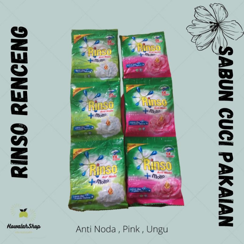 (6pc) Sabun Cuci Pakaian Rinso Bubuk Sachet / Renceng