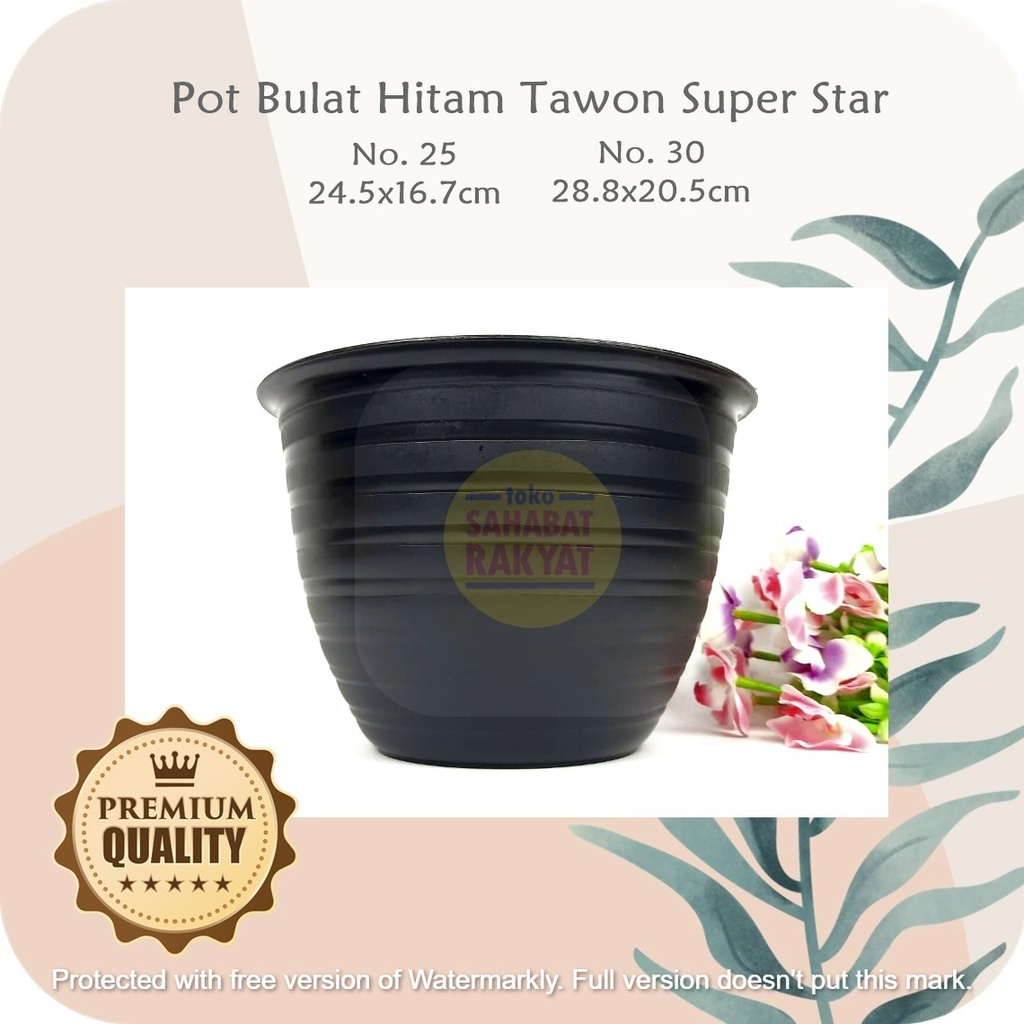 RML764Y6 - Pot Bunga Hitam Tawon Super Star