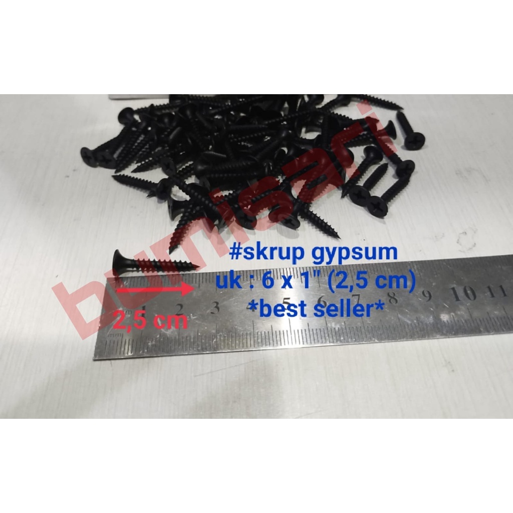 Skrup / Sekrup Gypsum Hitam - per dus = per 1 Kg (berat terjamin)