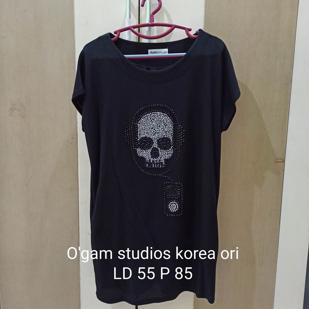 Baju blouse wanita O'gam studio dress atasan hitam preloved