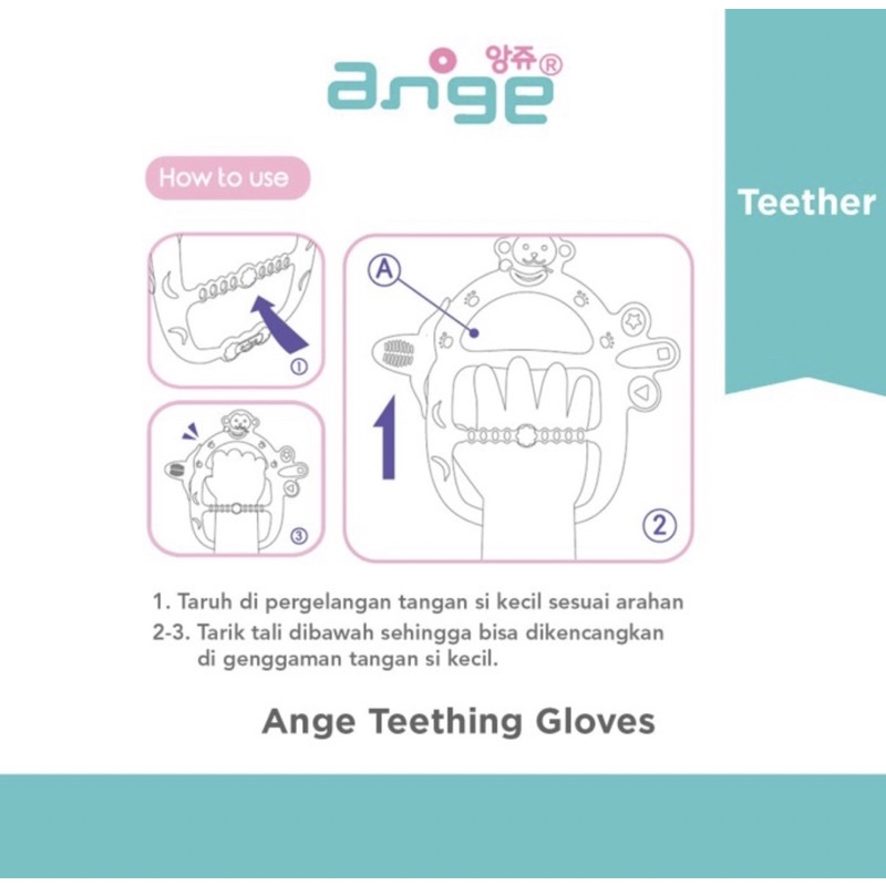 Ange Teether Gloves Gigitan bayi - Mainan bayi