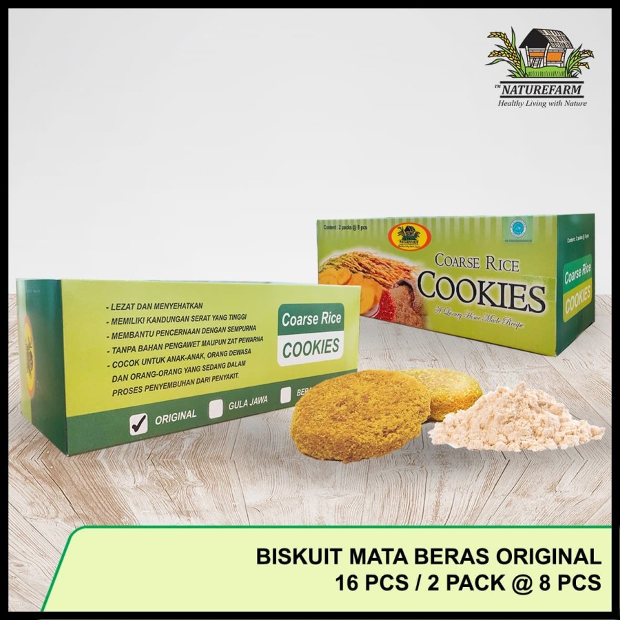 

Biskuit Mata Beras Legit - Coarse Rice Cookies Original 16 Pcs (8 pcs x 2 pack)